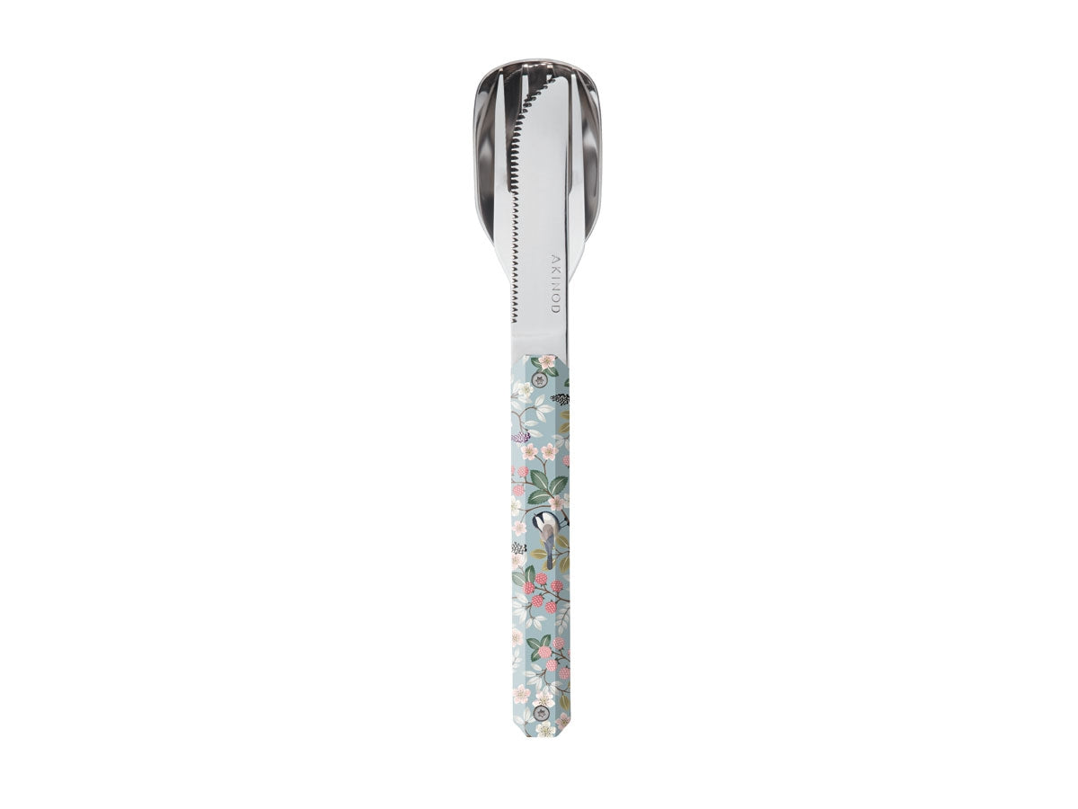 Akinod Magnetic Straight Cutlery 12H34 Mirror Fleurs Gourmandes
