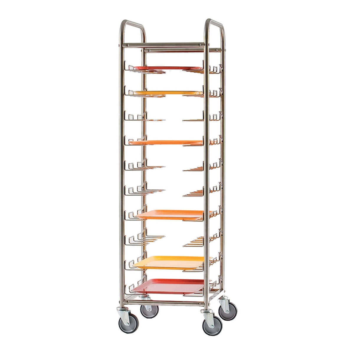 Gi.Metal Carrello Portavassoi Inox 129x55 H 153 cm Portata 30 Vassoi