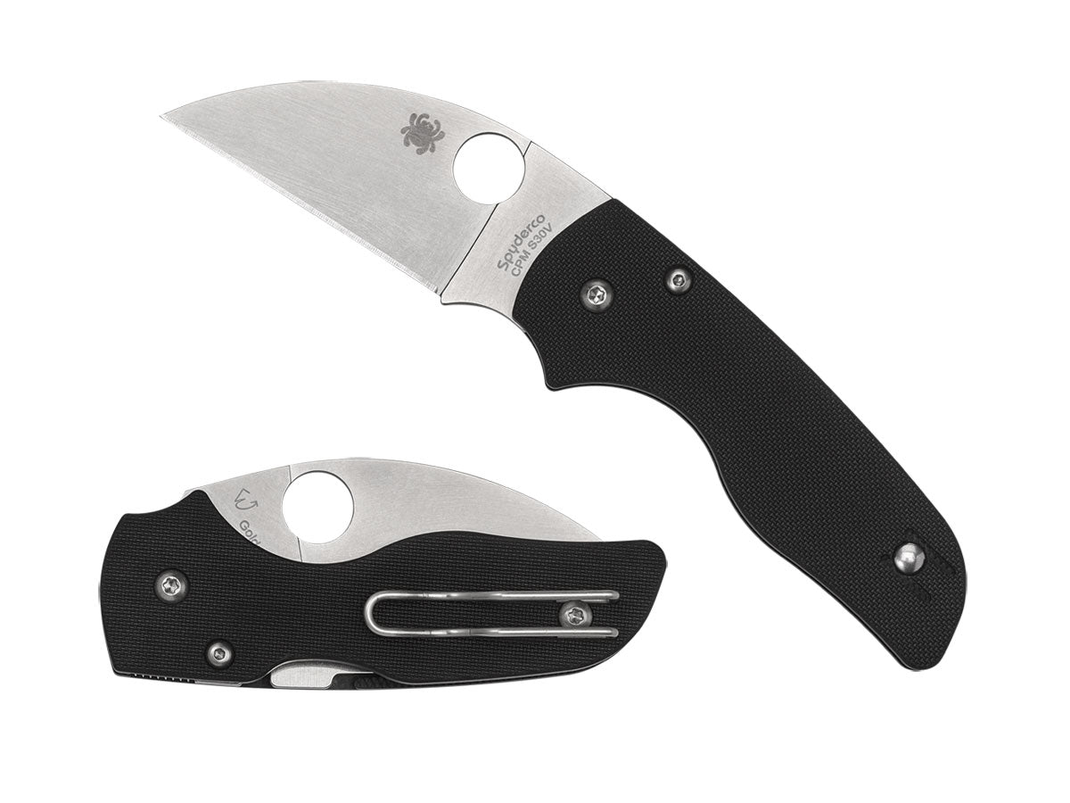 Spyderco Lil' Native C230GPWC dettaglio profilo Wharncliffe CPM S30V dorso dritto e guancette G-10