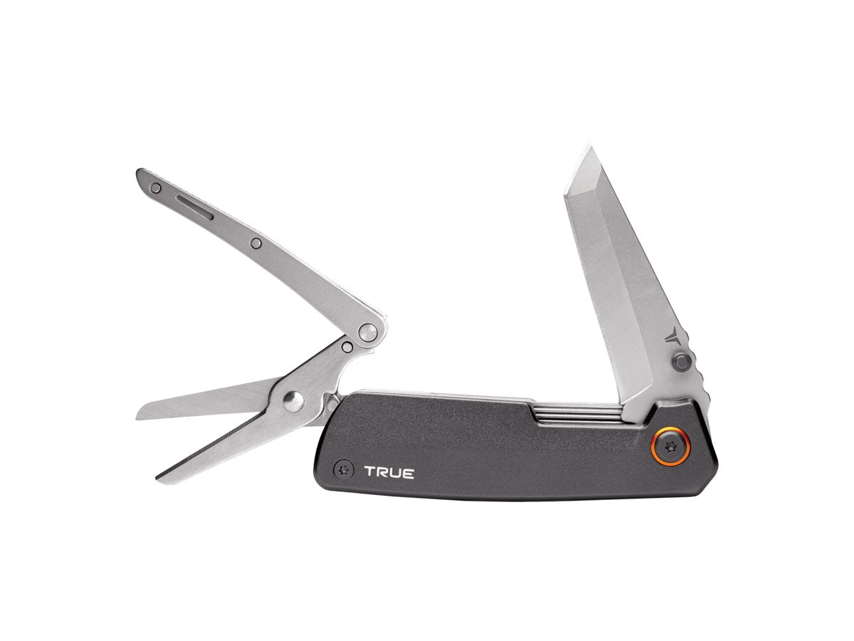 True Utility DUAL CUTTER lama Tanto 2,625 pollici acciaio 3Cr13 e forbici 1,5 pollici