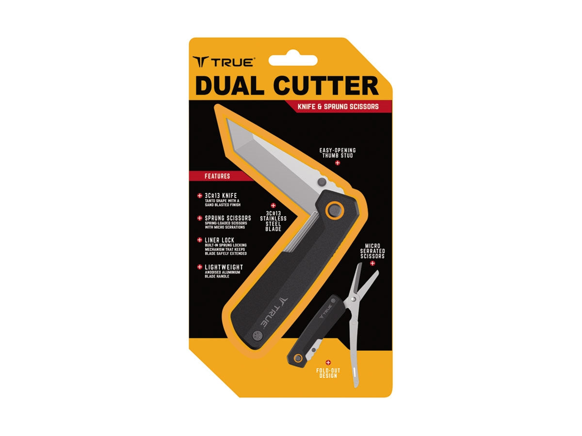 True Utility DUAL CUTTER - forma triangolare lama Tanto e micro forbici seghettate