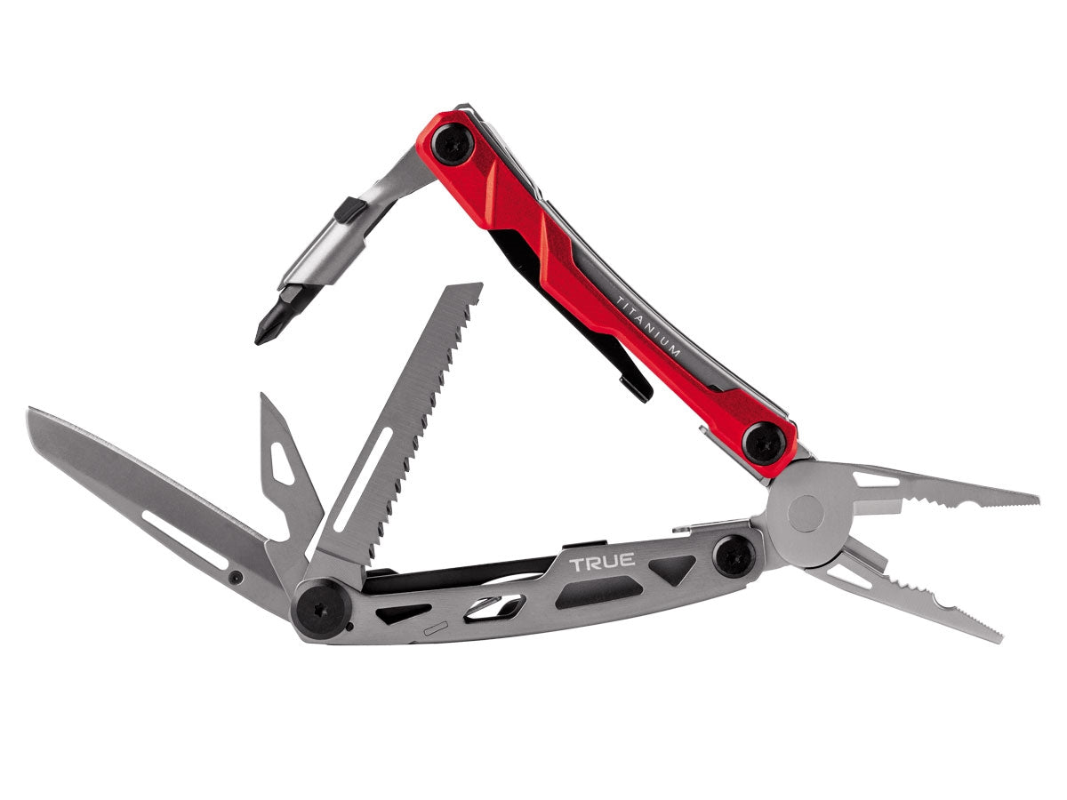 True Utility TITANIUM POCKET MULTI-TOOL 7 funzioni acciaio 2Cr13 rivestito titanio