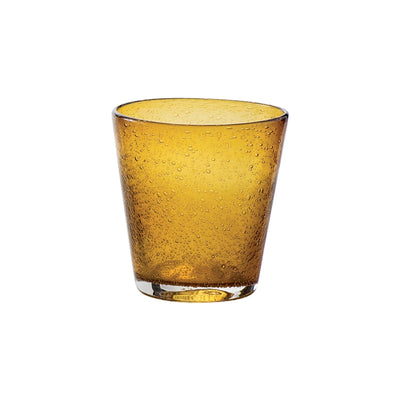 Bollicine Bicchiere Acqua Ambra Vetro Soffiato a Bocca 30 cl 6 Pezzi