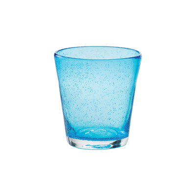 Bollicine Bicchiere Acqua Azzurro Vetro Soffiato a Bocca 30 cl 6 Pezzi