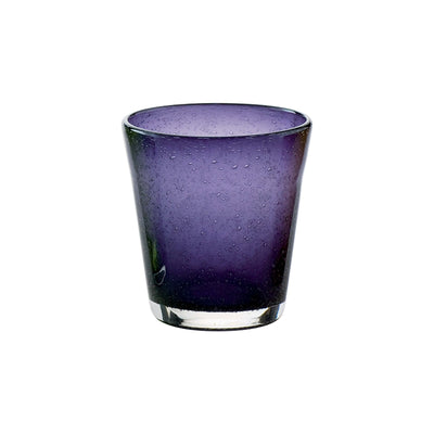 Bollicine Bicchiere Acqua Viola in Vetro Soffiato a Bocca 30 cl 6 Pezzi