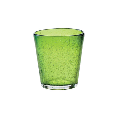 Bollicine Bicchiere Acqua Verde in Vetro Soffiato a Bocca 30 cl 6 Pezzi