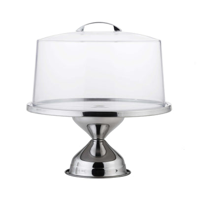 Alzata Inox con Campana in Plastica 30,6 cm H 33 cm