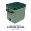 Stanley Adventure Cooler 28l Green - piano superiore utilizzabile come sedile