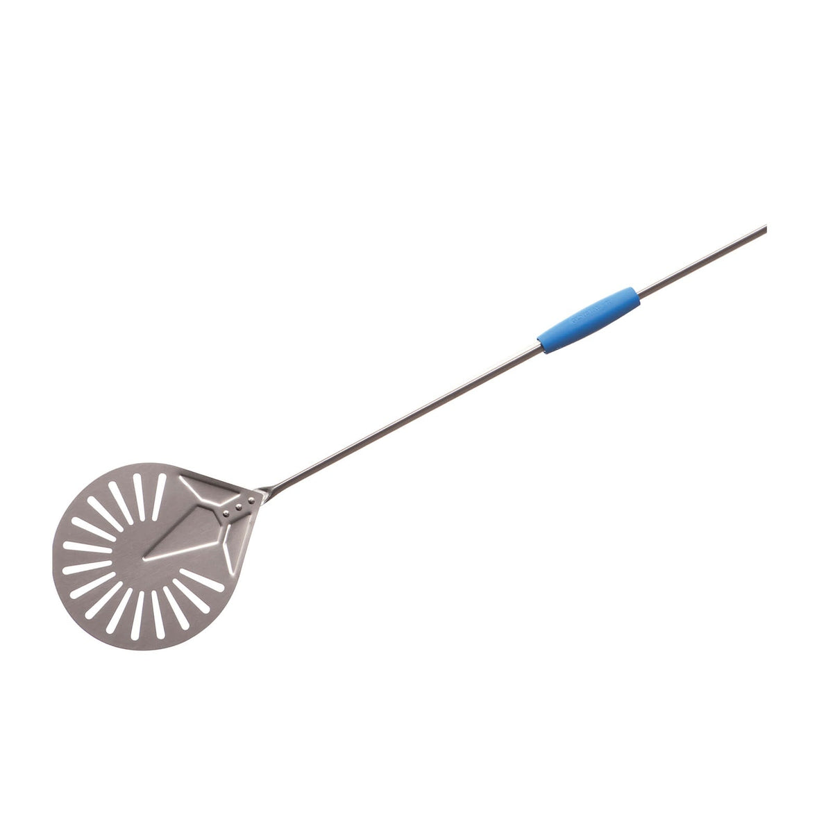 Gi.Metal Palettino Pizza Tondo Forato in Acciaio Inox Ø 23 cm Manico 150 cm