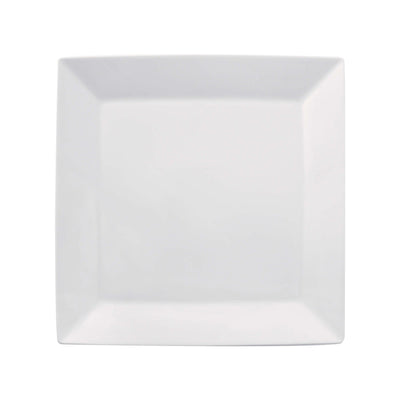 Gural Merid Piatto Piano Quadrato in Porcellana Bianca 27x27 cm 6 Pezzi