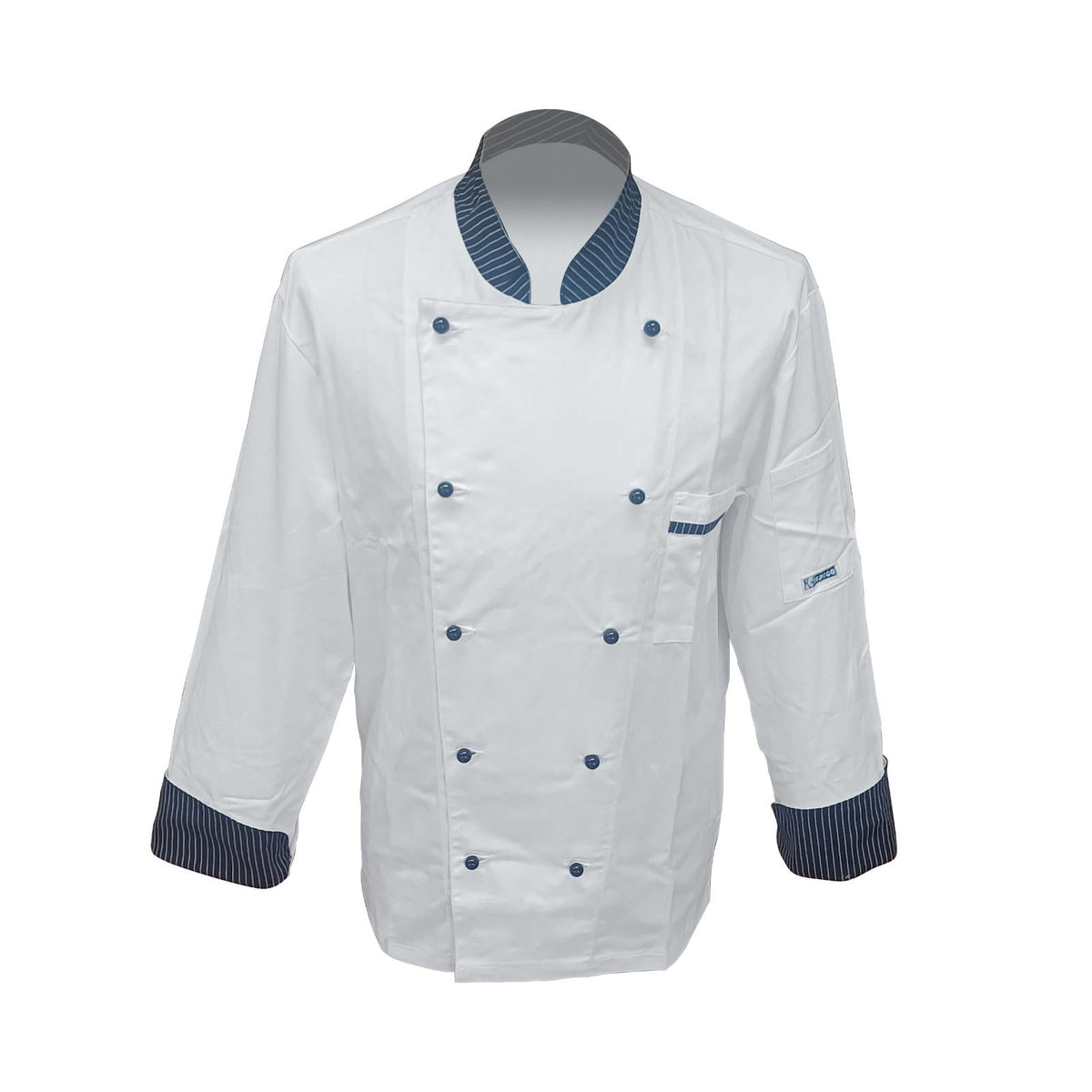 Giacca Cuoco Bianca con Riga Nera Manica Lunga Taglia S