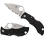 Spyderco Manbug MBKLFS dettaglio lama Leaf seghettata VG-10 e FRN nero portachiavi