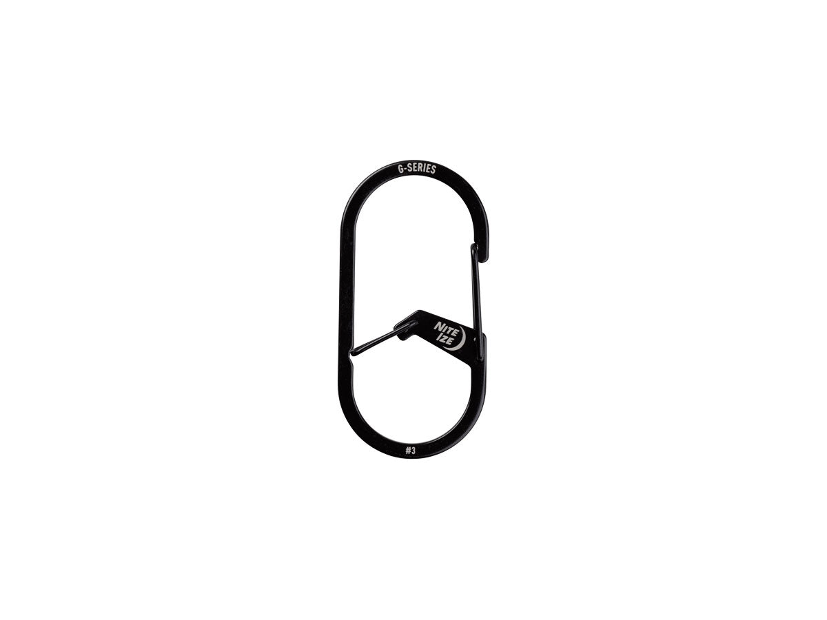 Niteize G-Series Dual Chamber Carabiner #3 Ss Black GS3-01-R6