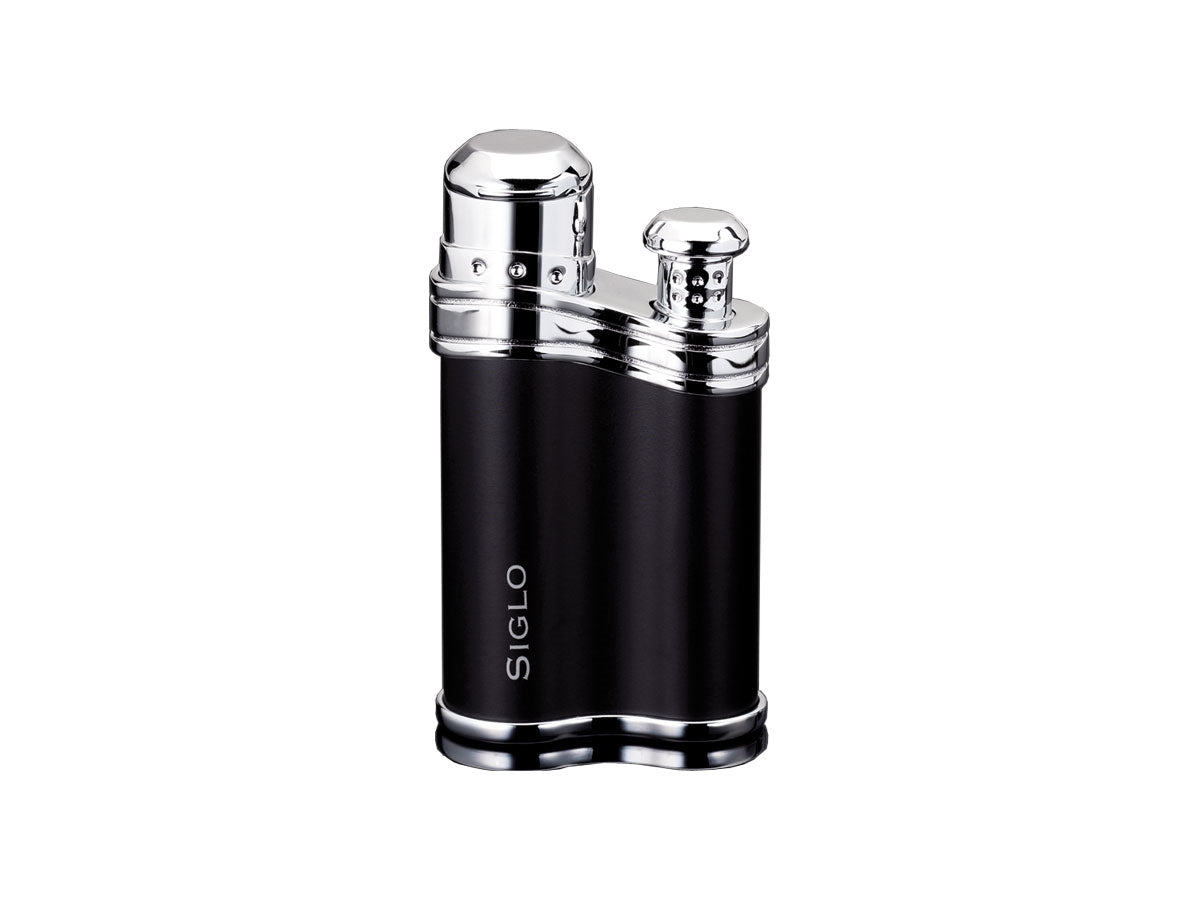 Accendino Siglo Bean Shaped nero opaco lega di zinco single jet flame 6,8x3,5x1,8 cm