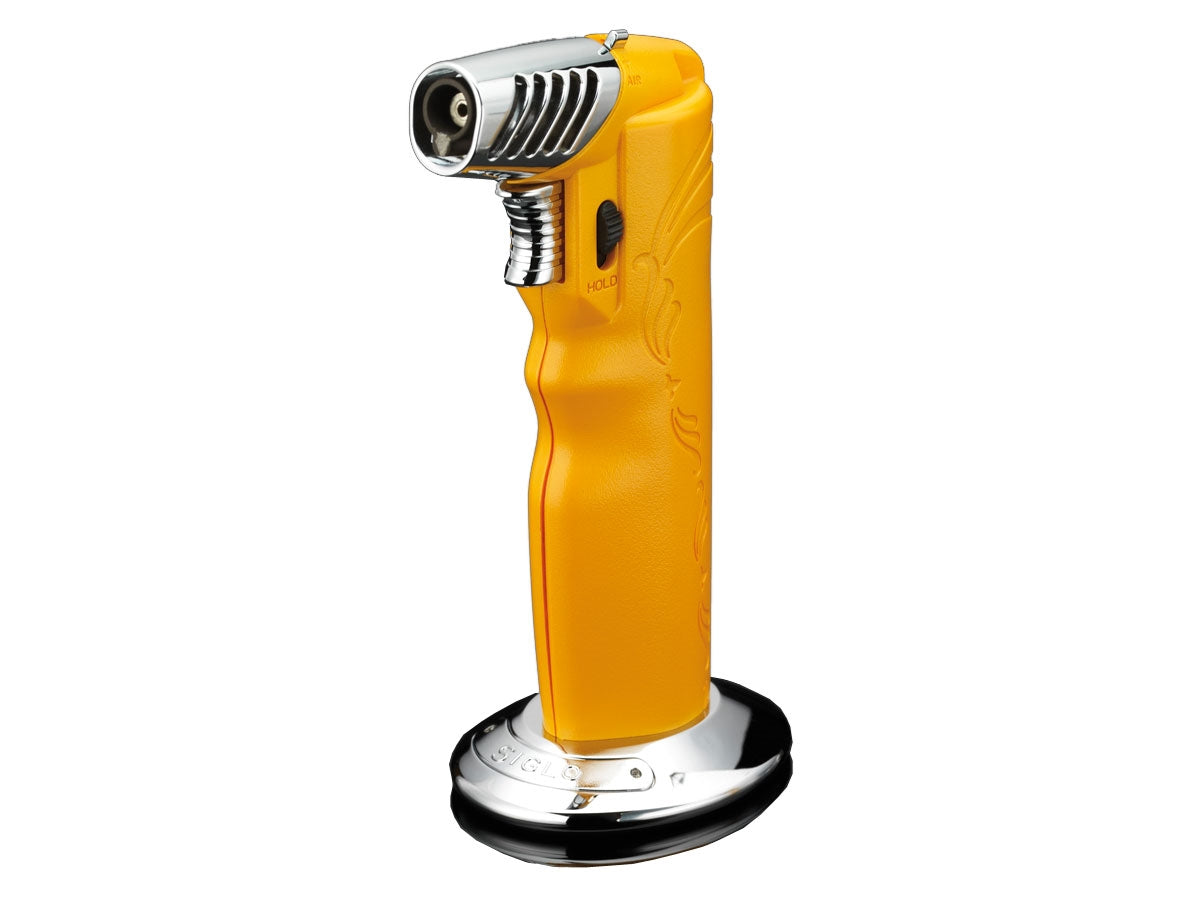 Accendino da tavolo Siglo Oval giallo Cohiba doppia fiamma jet e morbida