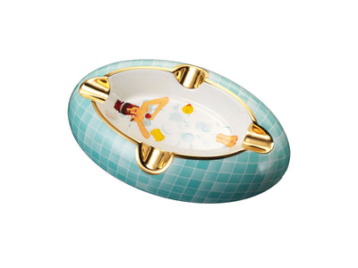 Posacenere Siglo Bath Time fine bone china decorazione Lady Pin Up 17,5x21,5 cm
