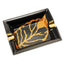 Posacenere Siglo Leaf Gold fine bone china foglia di tabacco nero e oro 17,5x21,5 cm