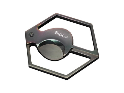Tagliasigari Siglo Hexagon Scissors Large a forma esagonale acciaio inossidabile con custodia in pelle