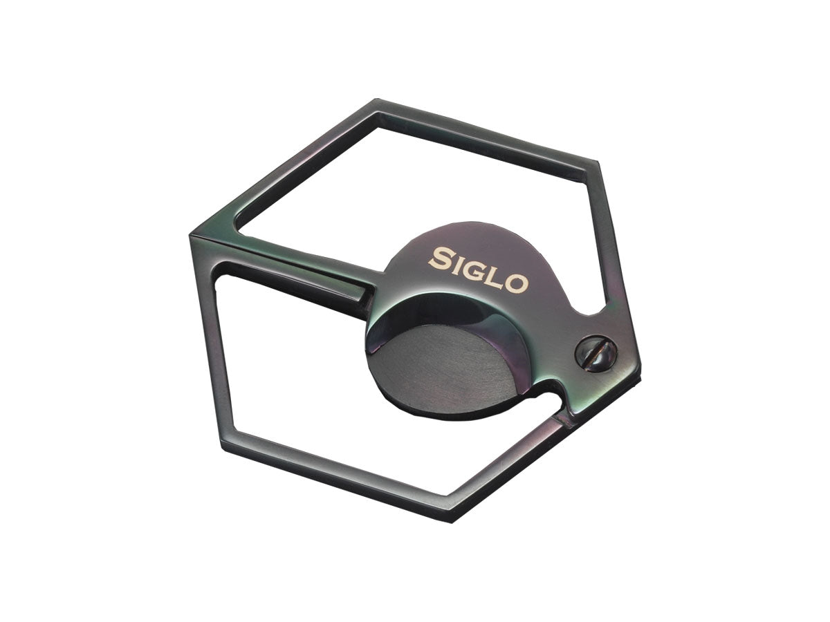 Tagliasigari Siglo Hexagon Scissors Small a forma esagonale acciaio inossidabile con custodia in pelle