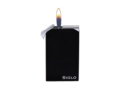 Accendino Siglo Twin Flame nero doppia fiamma jet e normale finestra serbatoio