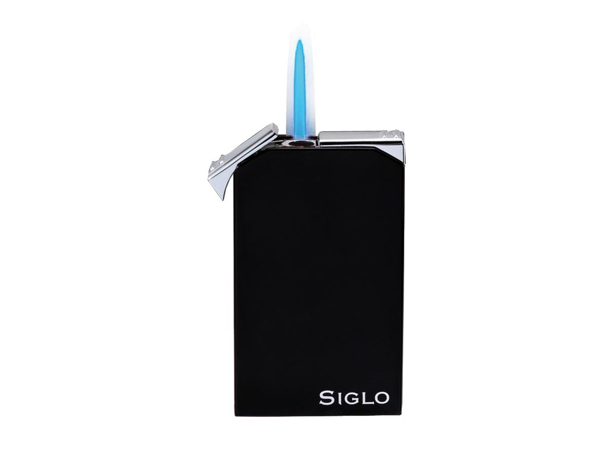 Siglo Twin Flame Lighter nero vista laterale regolatore di fiamma