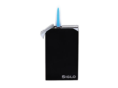 Siglo Twin Flame Lighter nero vista laterale regolatore di fiamma