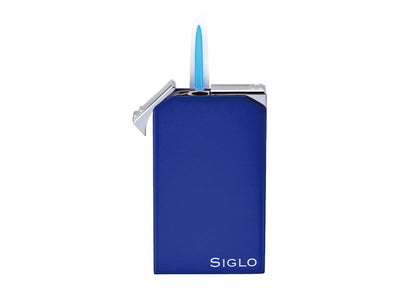 Siglo Twin Flame Lighter blu vista laterale regolatore di fiamma