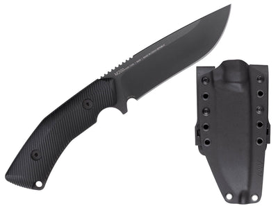 Dettaglio lama Sleipner DLC ANV M200 HT fodero Kydex due clip a molla
