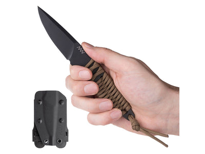 Dettaglio ANV P100 monoblocco Sleipner cerakote coyote fodero ultrasottile