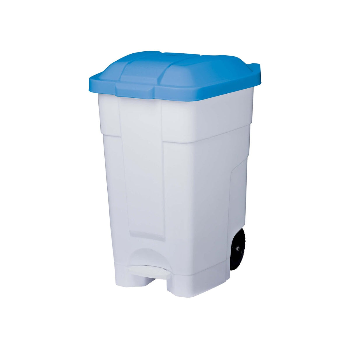 Bidone Polietilene Coperchio Blu con Ruote e Pedale 70 Litri