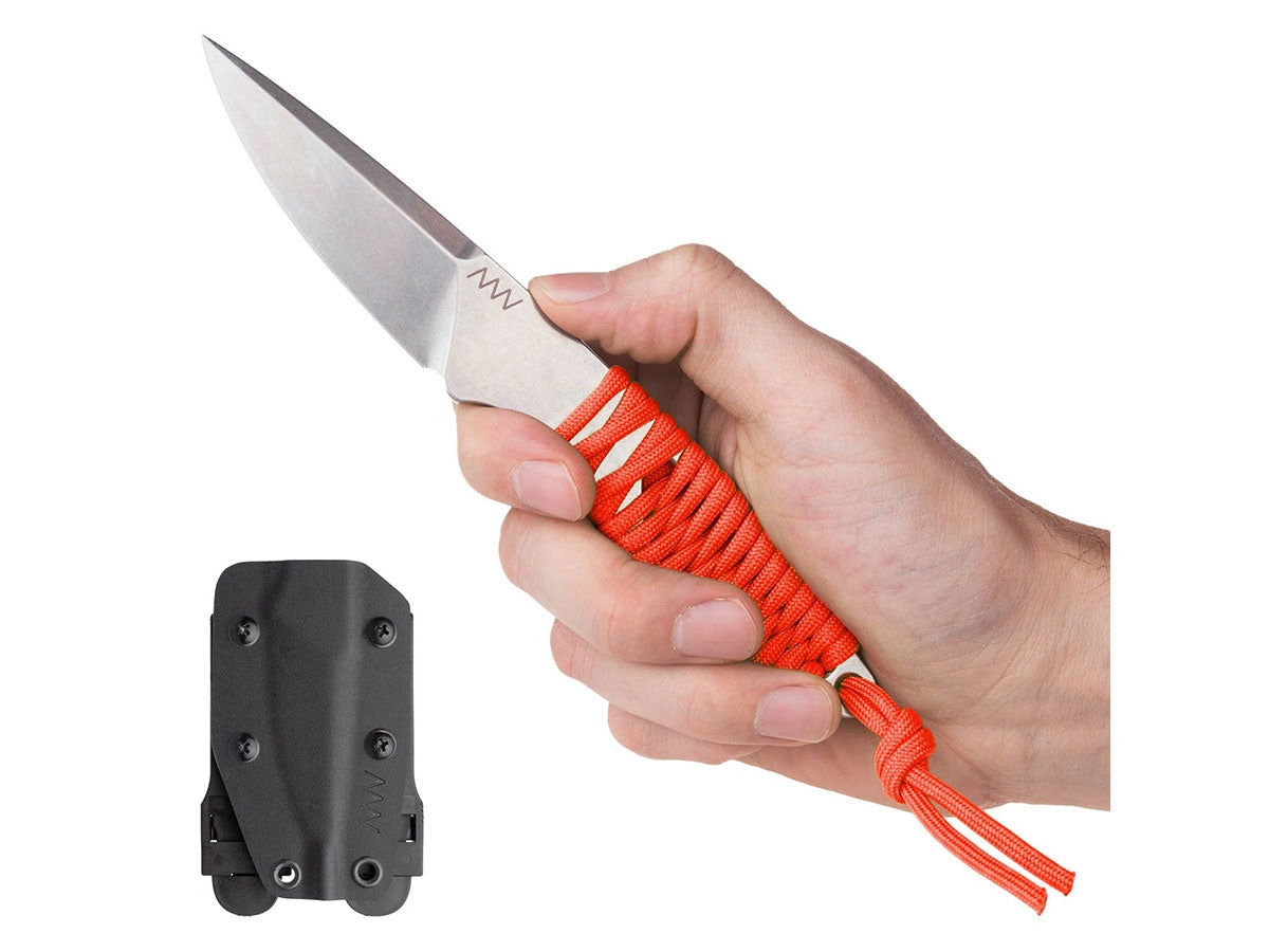 Dettaglio ANV P100 monoblocco Sleipner fodero ultrasottile paracord arancione