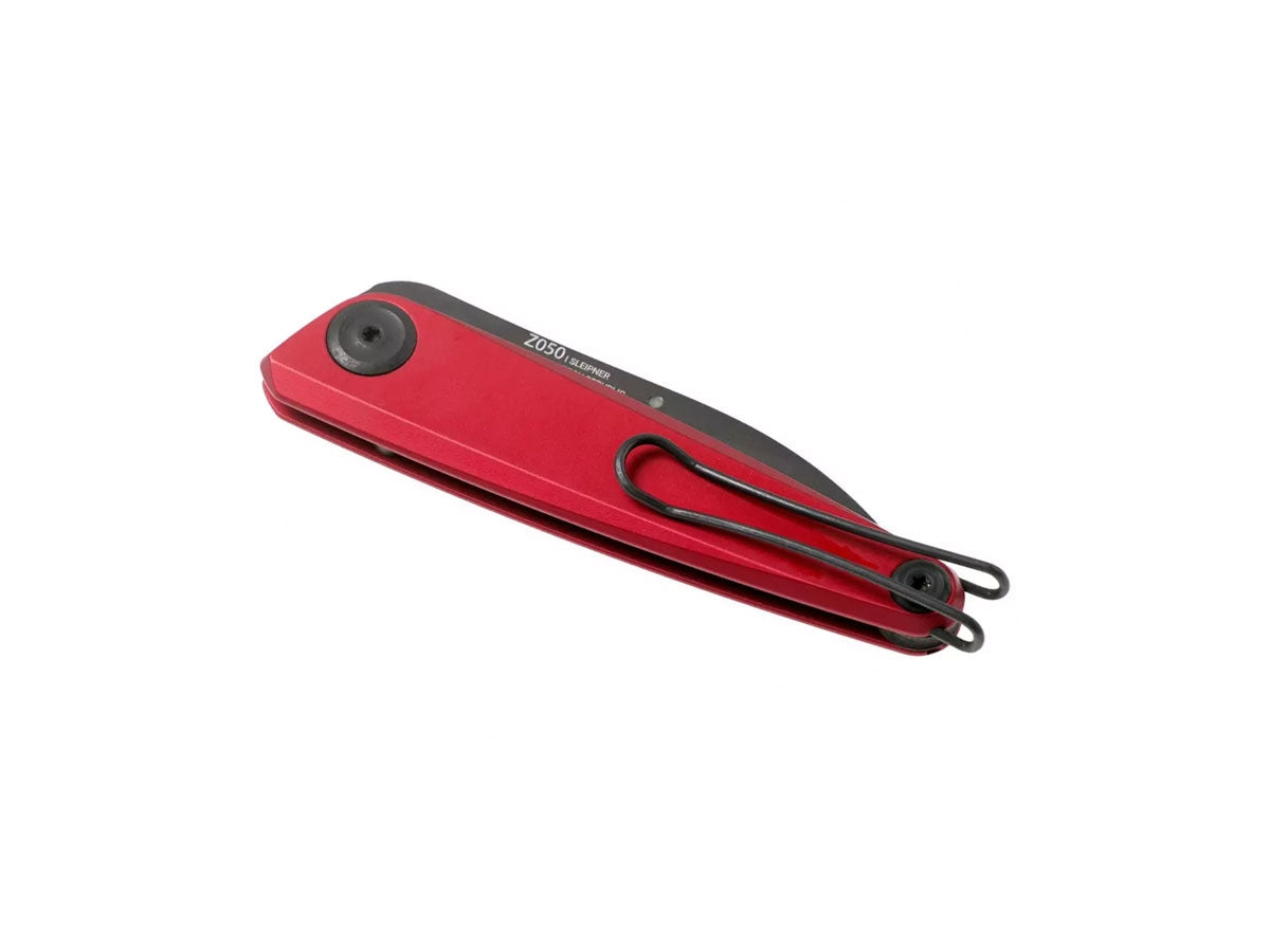 Dettaglio lama Sleipner DLC nero ANV Z050 Dural rosso doppio fermo