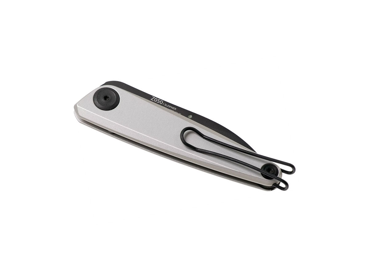 Dettaglio lama Sleipner DLC nero ANV Z050 Dural silver doppio fermo