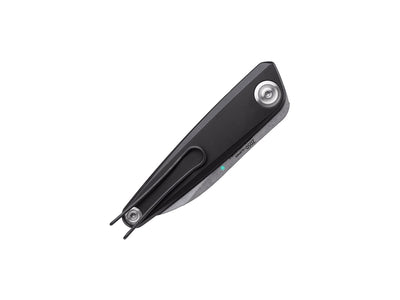 Dettaglio lama drop point Sleipner ANV Z050 Dural nero doppio fermo