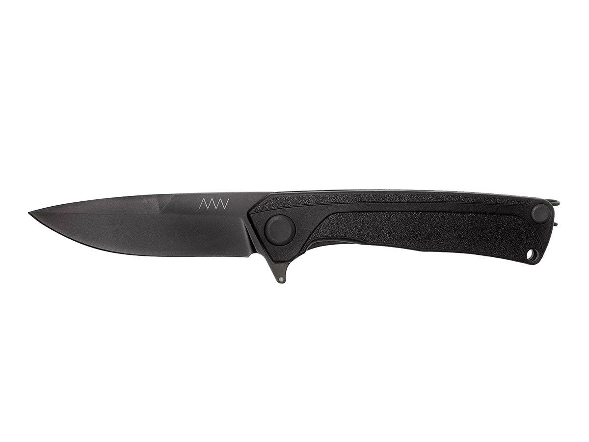 ANV Z100 Sleipner DLC GRN nero ANVZ100-048, vista frontale lama drop point