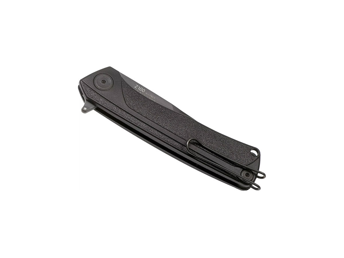ANV Z100 Sleipner DLC GRN nero ANVZ100-048, dettaglio manico e clip