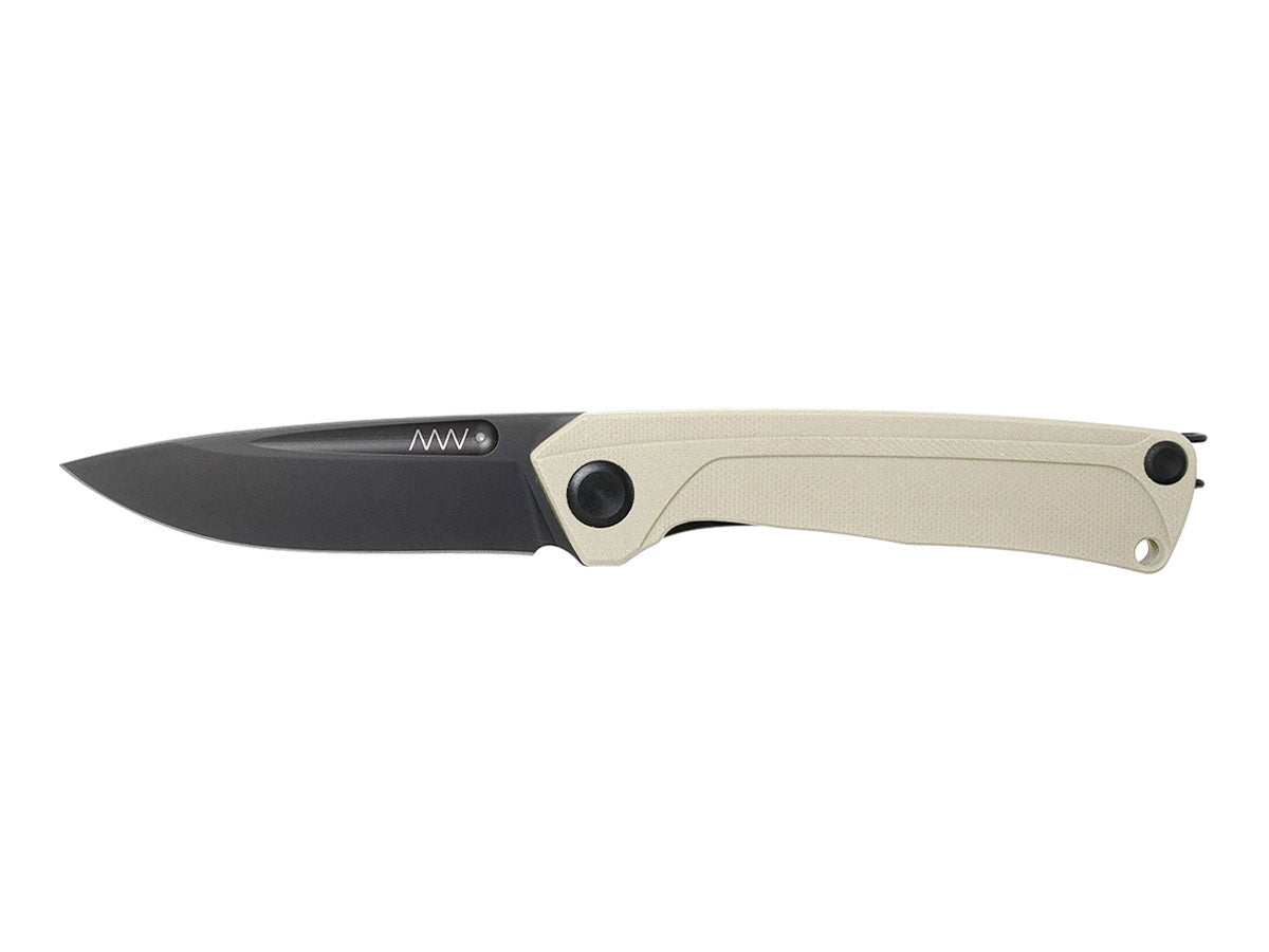 ANV Z200 Sleipner DLC G10 bianco ANVZ200-019, vista frontale lama spear point