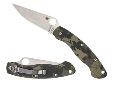 Spyderco Military C36GPCMO2 dettaglio manico G-10 mimetico e Liner Lock Made in USA