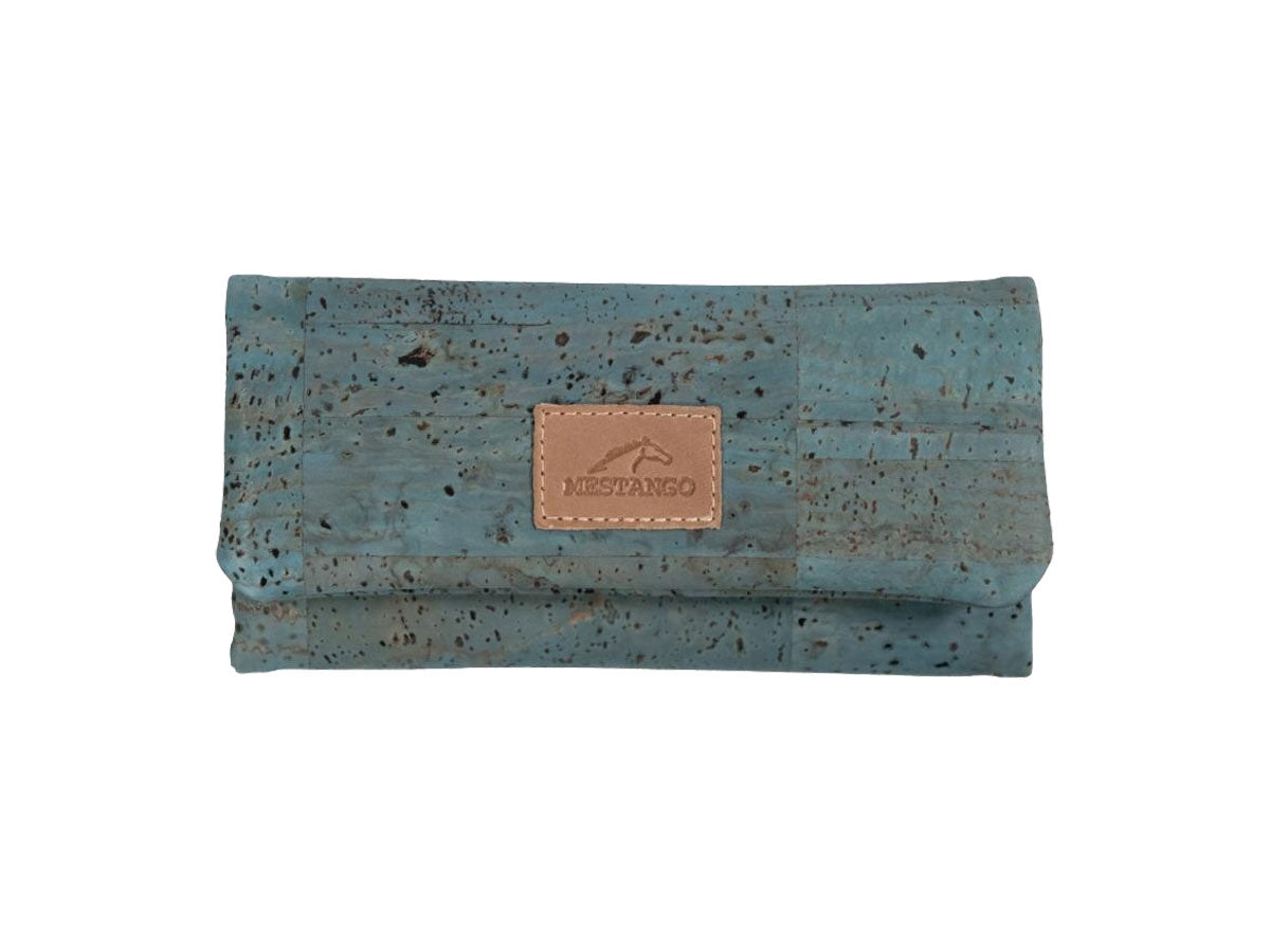 Borsa portatabacco Mestango Cork 1012 in pelle blu