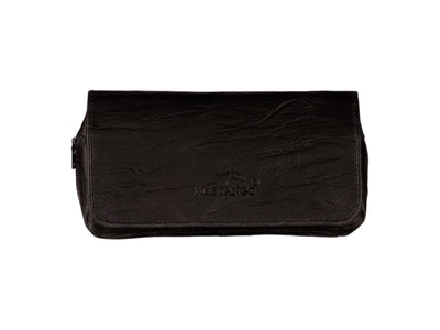 Custodia Mestango Waves XL 7010 in pelle nera per 2 pipe e tabacco