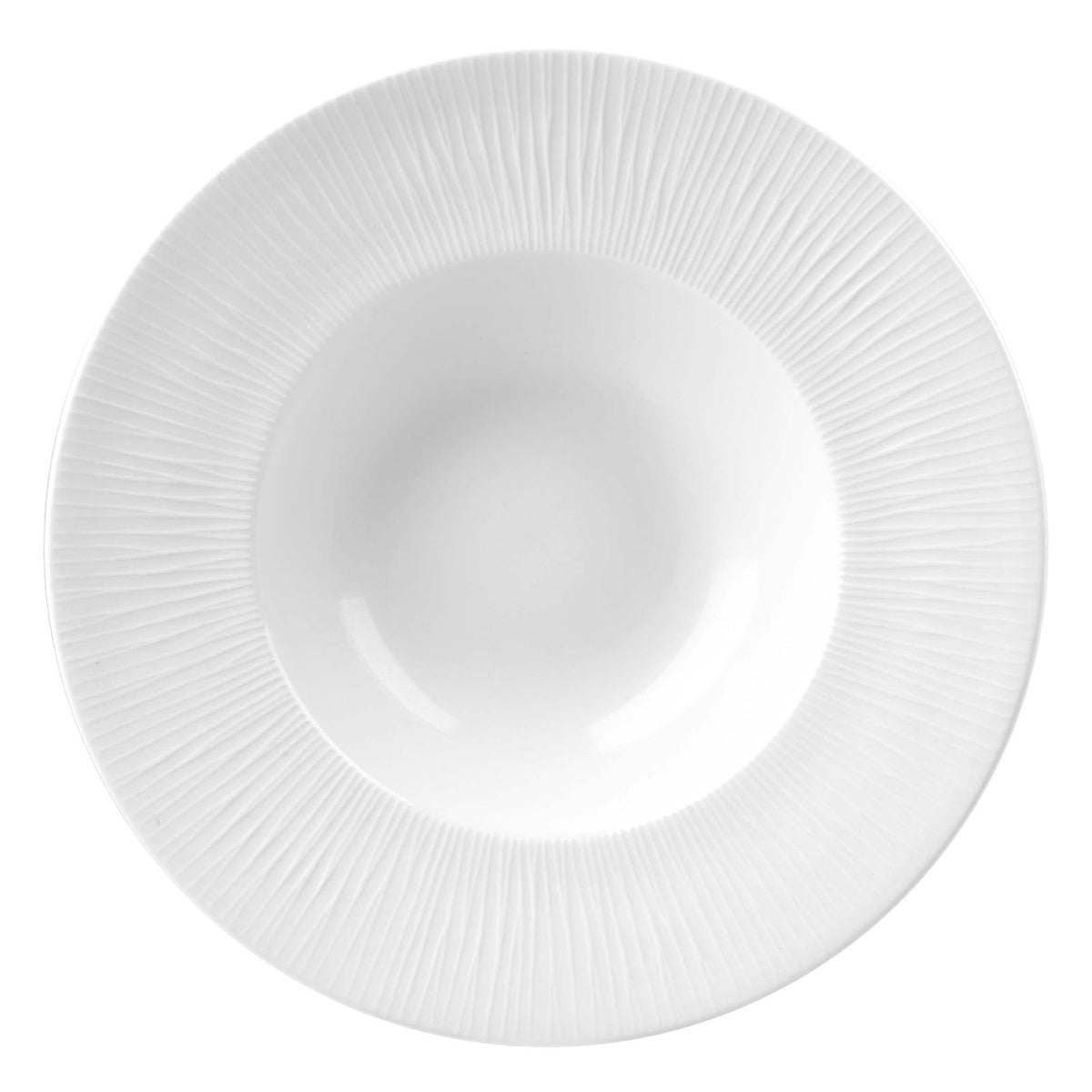 Churchill Bamboo Rilievo Bianco Piatto Pasta Ceramica 24 cm 12 Pezzi
