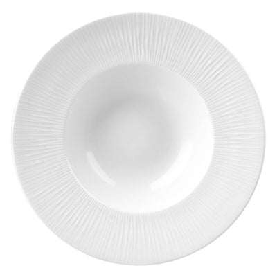 Churchill Bamboo Rilievo Bianco Piatto Pasta Ceramica 24 cm 12 Pezzi