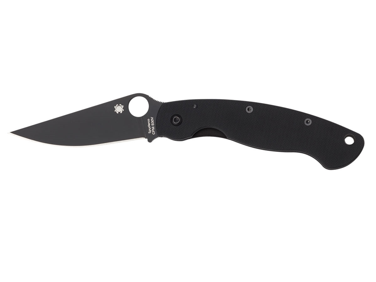 Spyderco Military C36GPBK2 lama CPM S30V rivestita nera, manico G-10 nero, Liner Lock