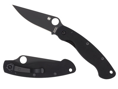 Spyderco Military C36GPBK2 dettaglio lama CPM S30V nera e profilo manico G-10