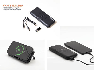 NEBO 10K POWERBANK WIRELESS PBK-0010 - pad ricarica Qi e porte USB-A e USB-C