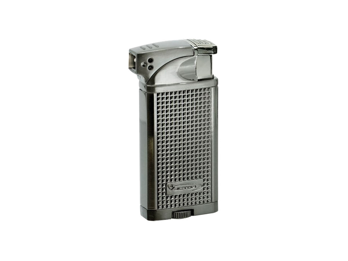Vector Duke accendisigari doppia fiamma gunmetal satin vista frontale