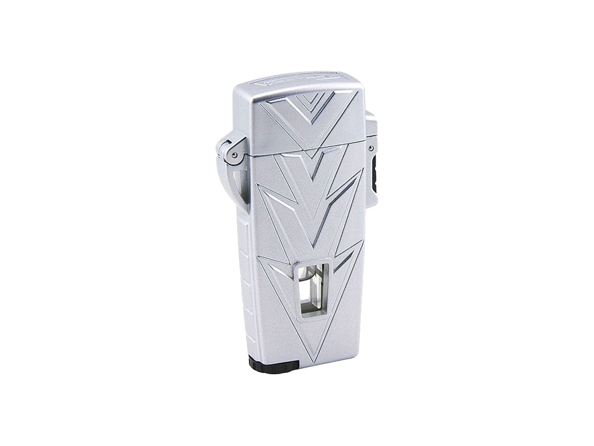 Vector Retro accendisigari singola jet flame silver matte