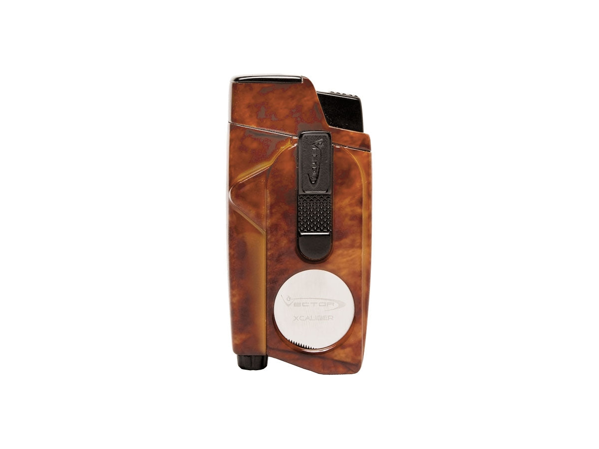 Vector Xcaliber accendisigari dual jet mahogany marble lacquer