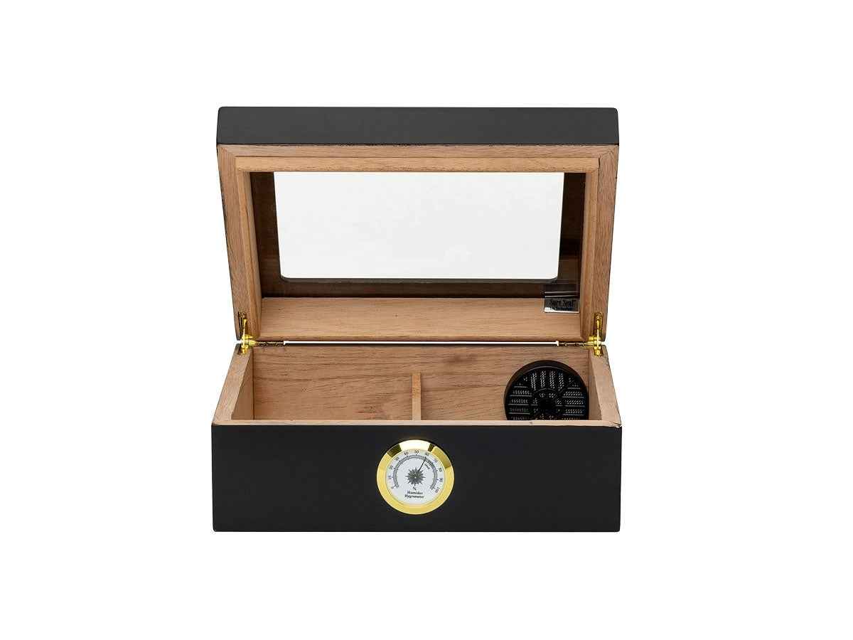 Humidor Supreme Umidificatore Capri Glasstop Color Black Medium HUM-25HYG-BK