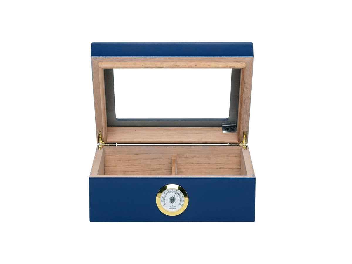 Humidor Supreme Umidificatore Capri Glasstop Color Blue Medium HUM-25HYG-BL